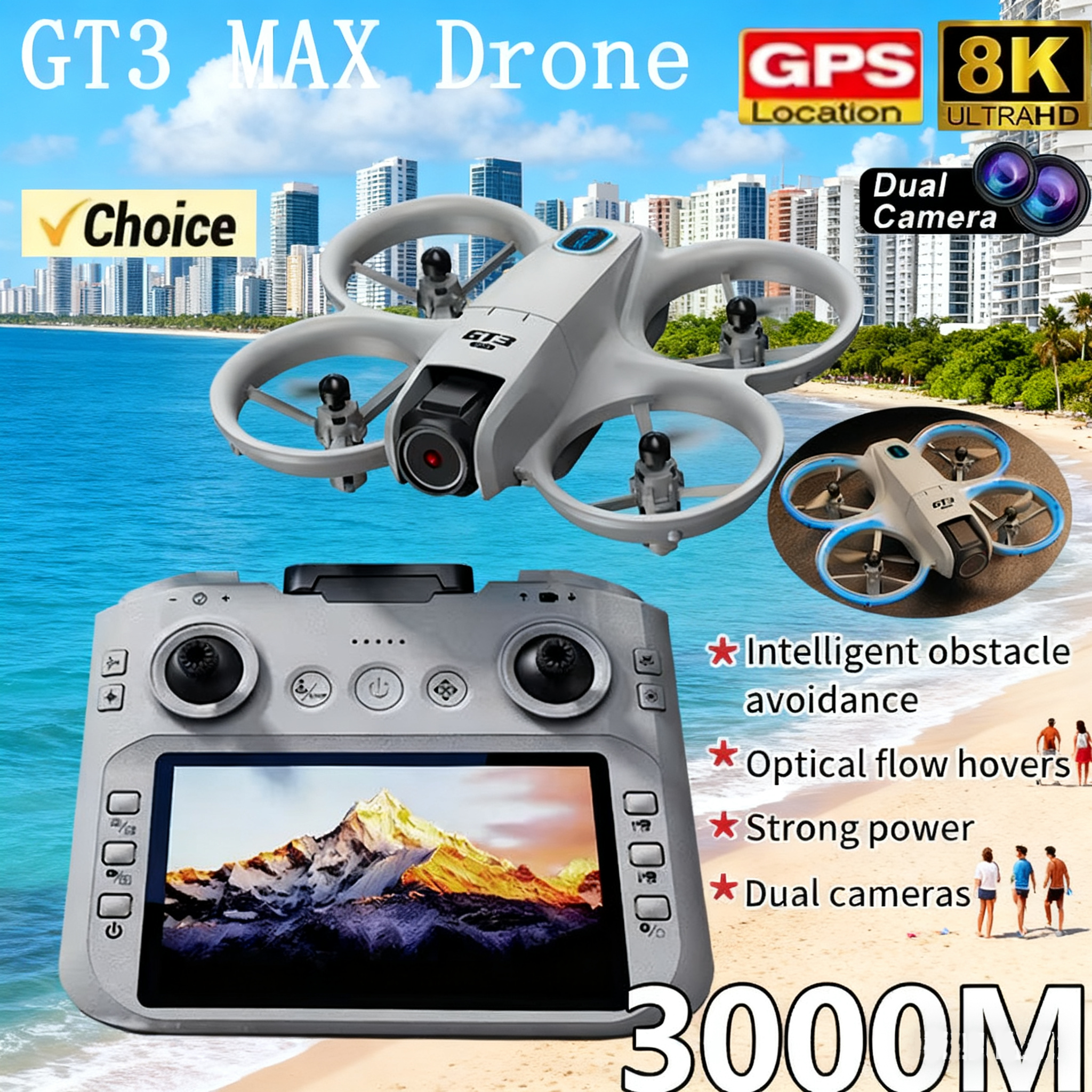 NEW GT3 Drone with HD Dual Cam - огляд і ціна Drone Lidar